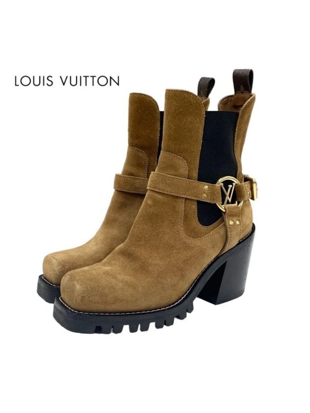 Louis Vuitton Limitless Line Boots Short Shoes Suede Brown Black - Picture 2 of 11